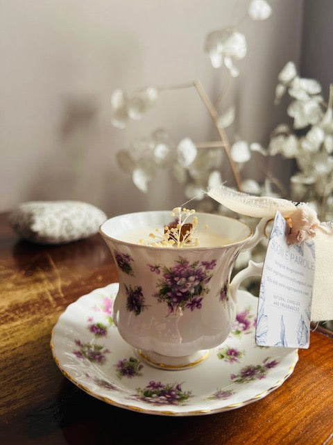 Candela in tazza vintage inglese Royal Albert