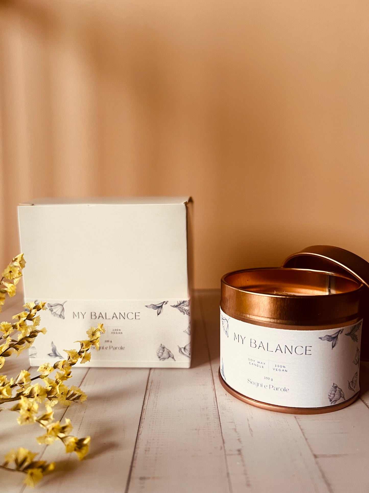 Candela in barattolo alluminio oro rosa 110 gr