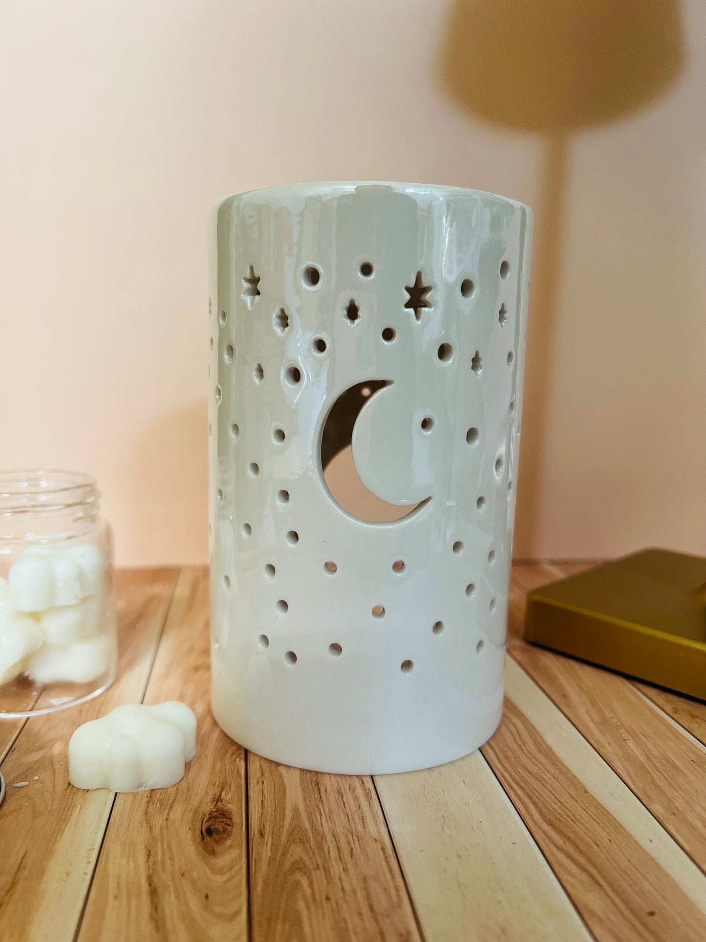 Brucia essenze in ceramica con luna e stelle