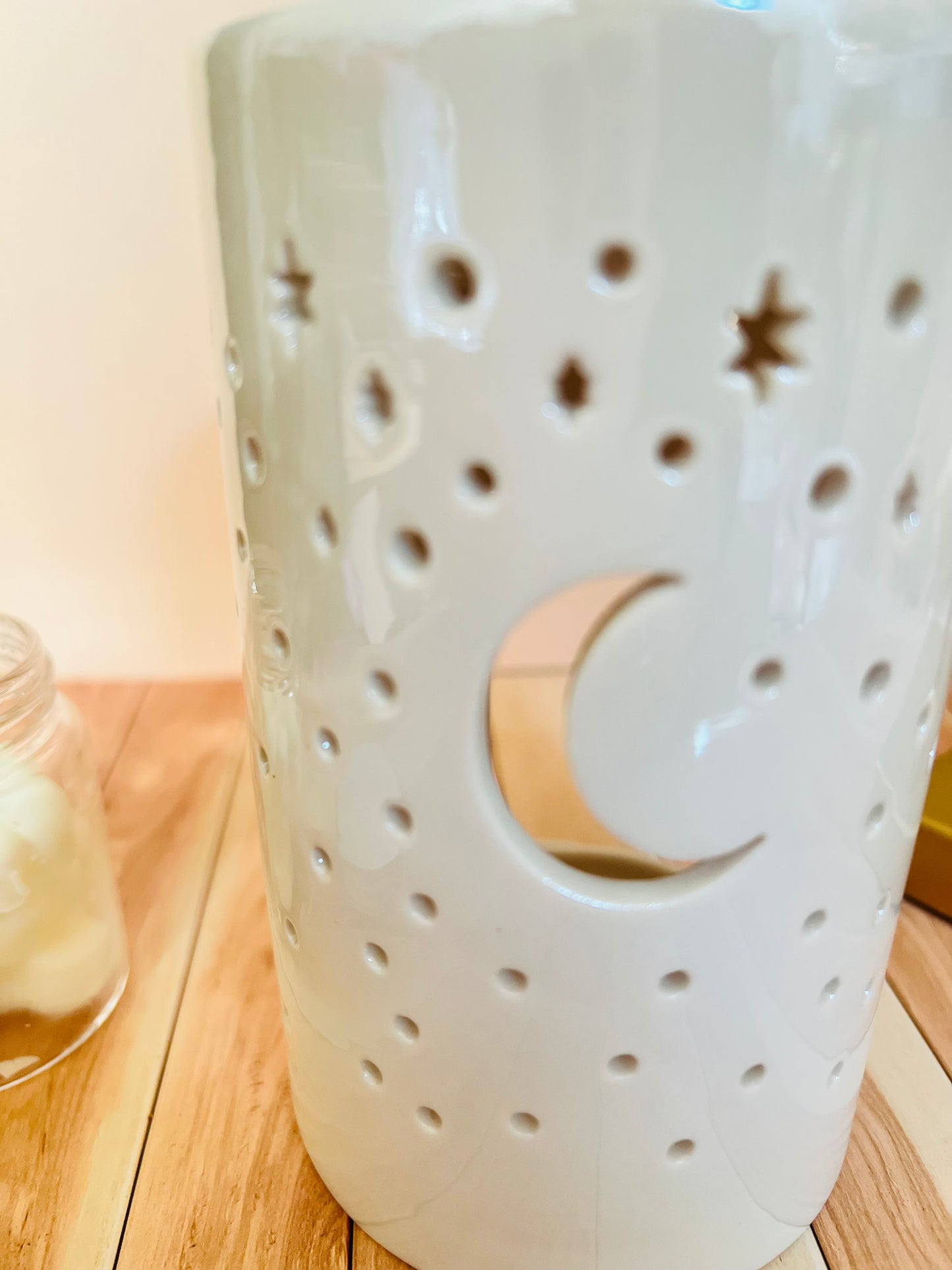 Brucia essenze in ceramica con luna e stelle