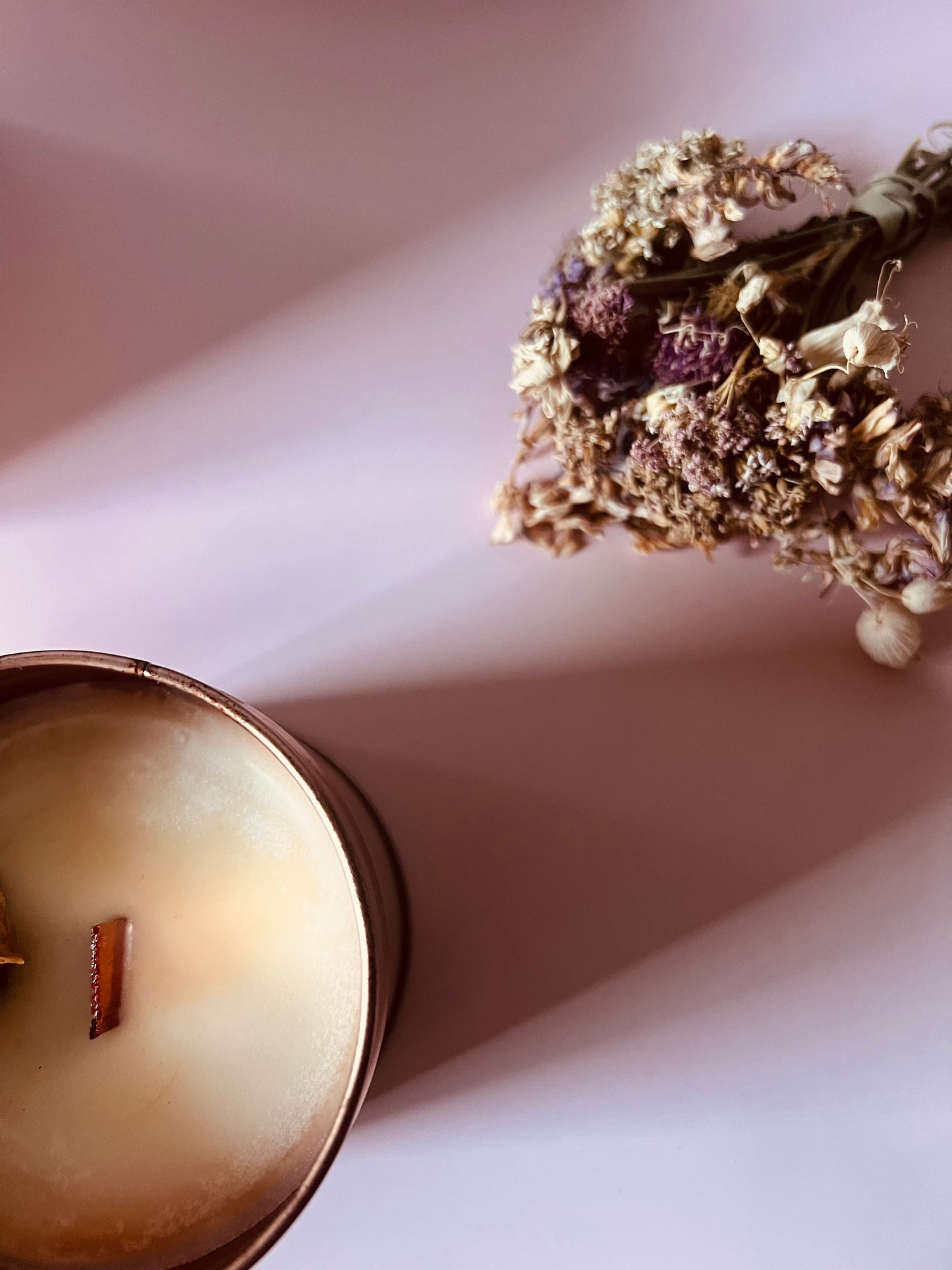 Candela in barattolo alluminio oro rosa 220 gr