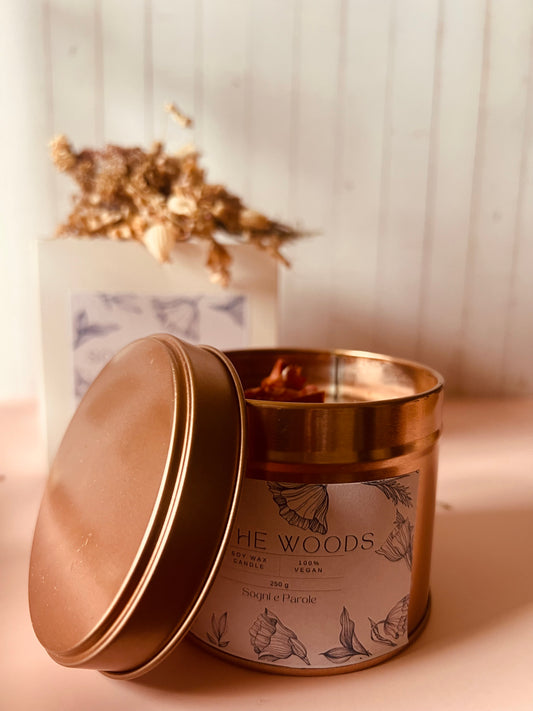 Candela in barattolo alluminio oro rosa 220 gr